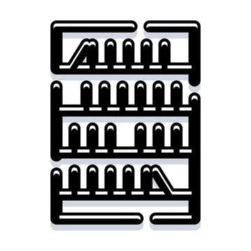 Abstract black and white architectural structure pattern Stock Illustration