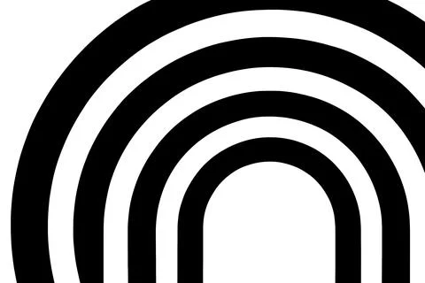 Abstract black and white archways forming a rainbow shape Stock Illustration