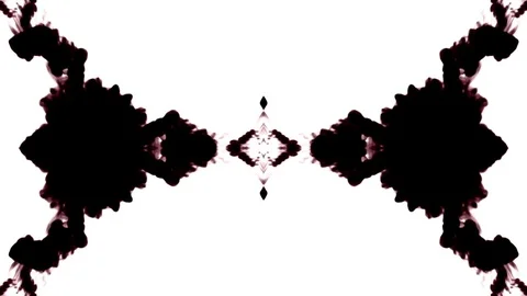 Abstract black and white background of ink or smoke flows is kaleidoscope or Stock Footage