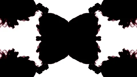 Abstract black and white background of ink or smoke flows is kaleidoscope or Stock Footage