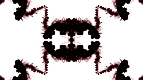 Abstract black and white background of ink or smoke flows is kaleidoscope or Stock Footage