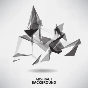 Abstract black and white background with triangles on theme digi Stock Illustration