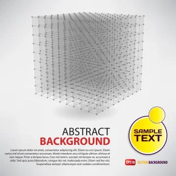Abstract black and white background with dots and lines on theme Stock Illustration