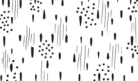 Abstract black and white background with different shapes. Hand drawn Wallpaper Stock Illustration