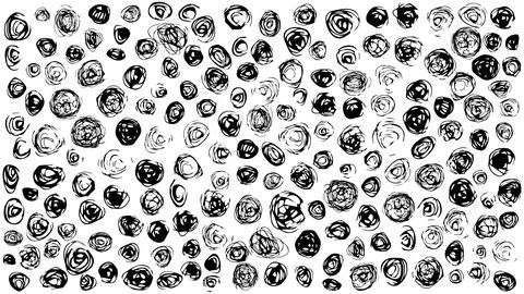 Abstract black and white background with doodles, pattern drawn in ink Stock Illustration