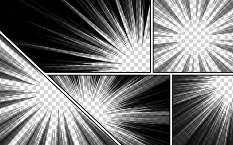 Abstract black and white background art manga comic page template. Vector i.. Stock Illustration