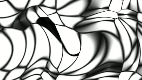 Abstract black and white cellular voronoi pattern waving and morphing in a Stock Footage 336917955