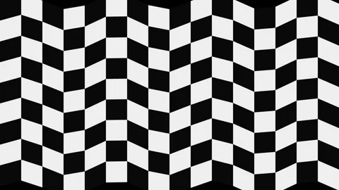 Abstract black and white checkered optical illusion motion background Stock-Footage 345344194