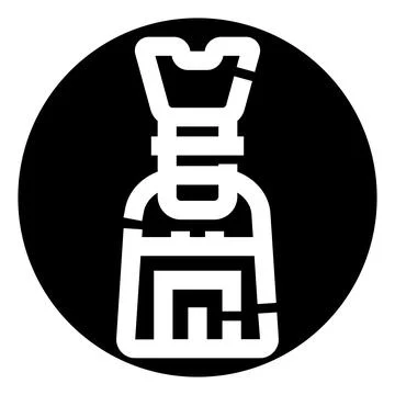 Abstract black and white chess piece icon design Stock Illustration