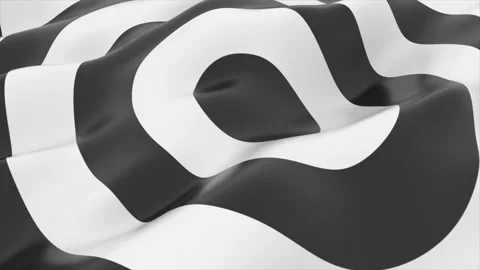 Abstract black and white circle pattern, Liquid shape 3D animation 4k Stock Footage 243649279