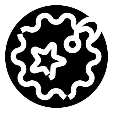 Abstract black and white circle design with star Stock Illustration