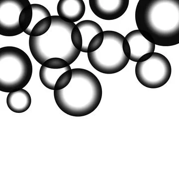 Abstract black and white circles on white. Abstraction from circles. Stock Illustration