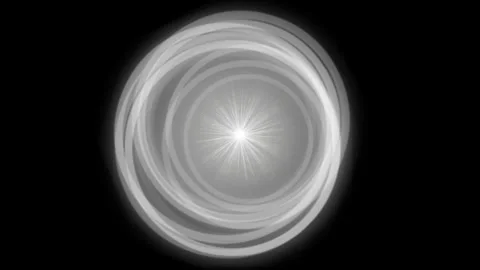 Abstract Black and White Circular Light Pattern with Dynamic Flows Video stock 337227258