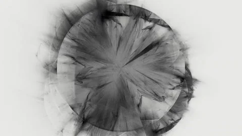 Abstract Black and White Circular Fractal Motion Background Stock Footage 345961516