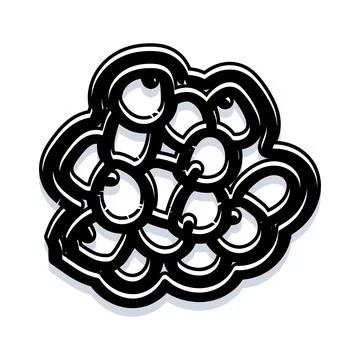 Abstract black and white cloud shape drawing Stockillustratie