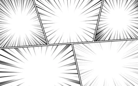 Abstract black and white comic page background art template. Illustrazione stock
