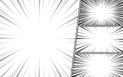 Abstract black and white comic cartoon with set. Stock Illustration