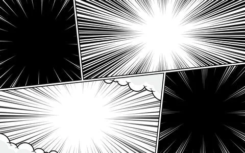 Abstract black and white comic cartoon with set. 스톡 일러스트