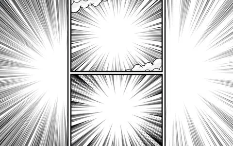 Abstract black and white comic cartoon with set. 스톡 일러스트