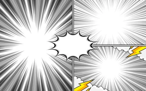 Abstract black and white comic page background art template. イラスト素材