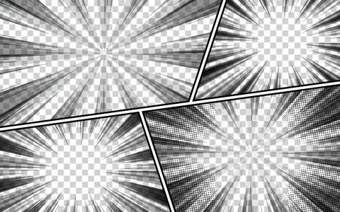 Abstract black and white comic cartoon with set. Stockillustratie