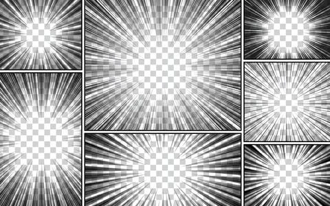 Abstract black and white comic page background art template. Stock Illustration