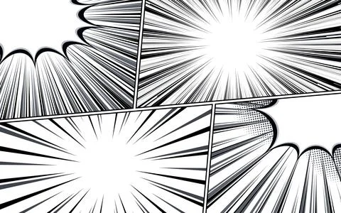 Abstract black and white comic page background art template. Illustrazione stock