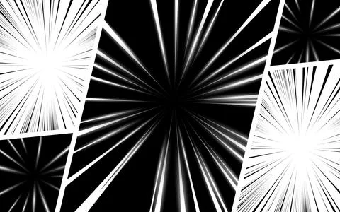 Abstract black and white comic page background art template. 스톡 일러스트