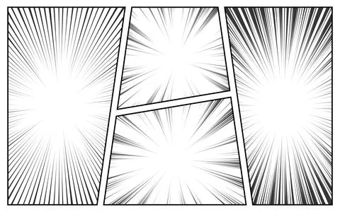 Abstract black and white comic page background art template. Stock Illustration