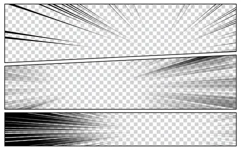 Abstract black and white comic page background art template. Stock Illustration