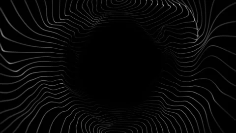 Abstract black and white concentric line tunnel forming a radial optical il.. Stock Footage 327728807
