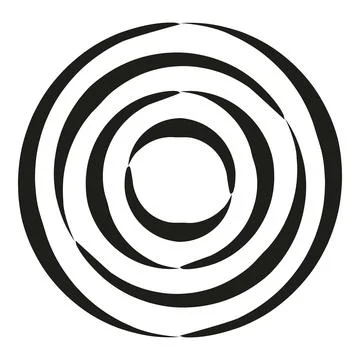 Abstract black and white concentric optical illusion Stock Illustration