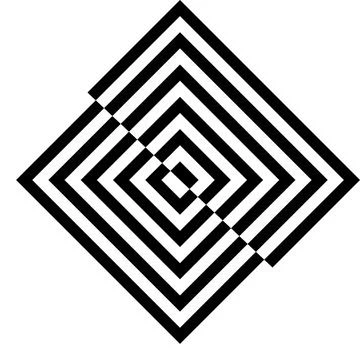Abstract Black and White Concentric Diamond Optical Illusion 스톡 일러스트