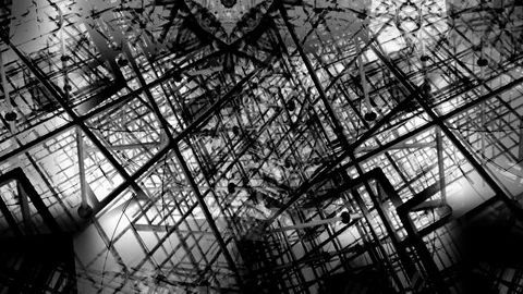 Abstract black and white construction background Stock Footage 76604829
