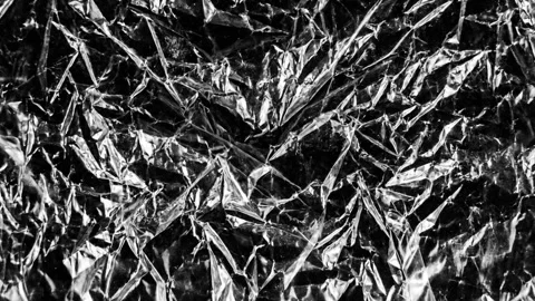 Abstract Black and White Crumpled Plastic Texture Background Stock Footage 333350163