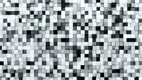 Abstract black and white cubes looped 3d animation Stock Footage 155790296