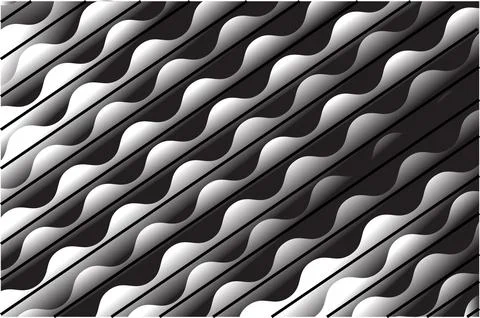 Abstract black and white diagonal wave pattern with smooth gradient stripes 스톡 일러스트