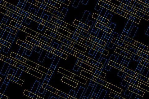 Abstract black and white digital lines and shapes art Stock Illustration