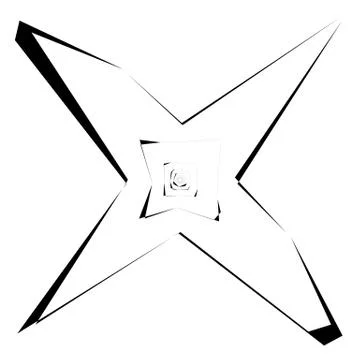 Abstract black and white element with distortion. Geometric shape Illustrazione stock