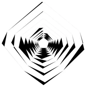 Abstract black and white element with distortion. Geometric shape Stockillustratie