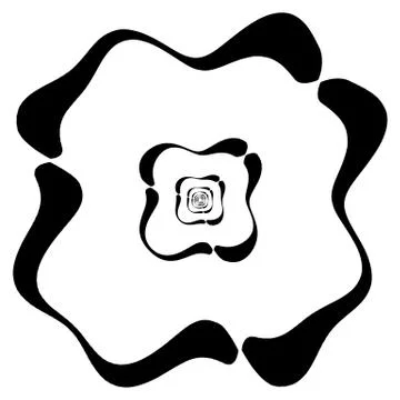 Abstract black and white element with distortion. Geometric shape Stockillustratie