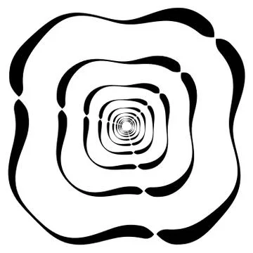 Abstract black and white element with distortion. Geometric shape Stockillustratie