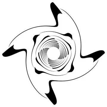 Abstract black and white element with distortion. Geometric shape Illustrazione stock