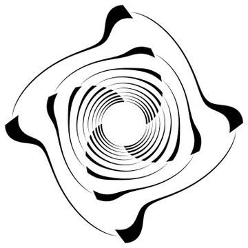 Abstract black and white element with distortion. Geometric shape Stock Illustration