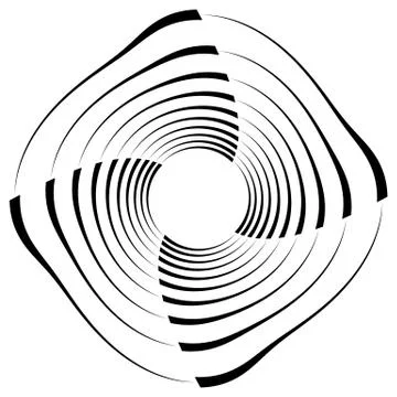 Abstract black and white element with distortion. Geometric shape Stockillustratie