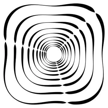 Abstract black and white element with distortion. Geometric shape Stockillustratie