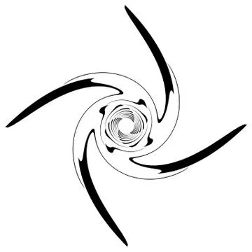 Abstract black and white element with distortion. Geometric shape Stock Illustration