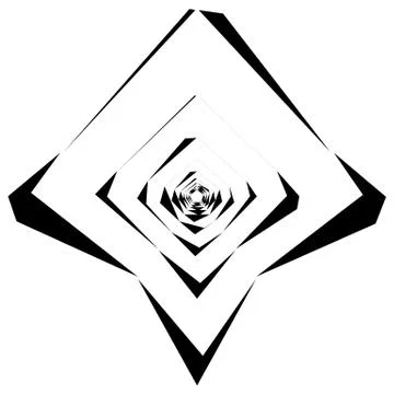 Abstract black and white element with distortion. Geometric shape Illustrazione stock