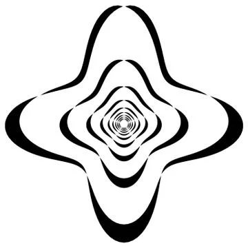 Abstract black and white element with distortion. Geometric shape Stockillustratie