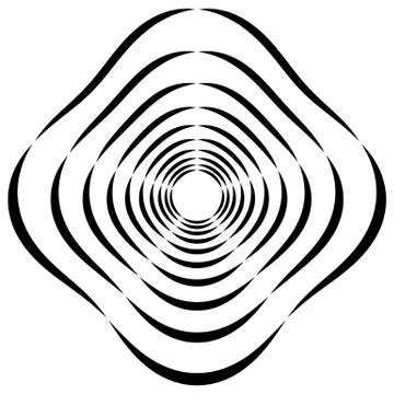 Abstract black and white element with distortion. Geometric shape Illustrazione stock